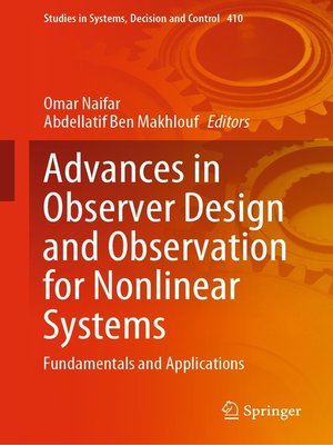 cover image of Advances in Observer Design and Observation for Nonlinear Systems